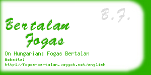 bertalan fogas business card